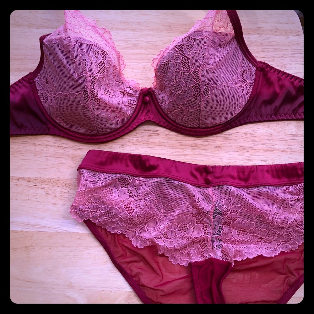 Adore Me Satin Bralette & Panty Set